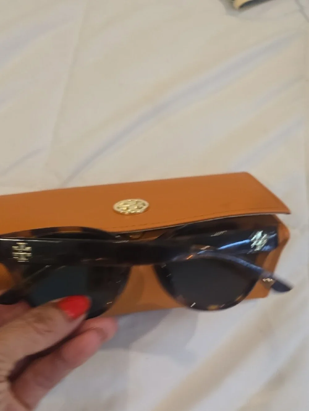 Tory Burch Orange Leather Continental Wallet with Gold Logo